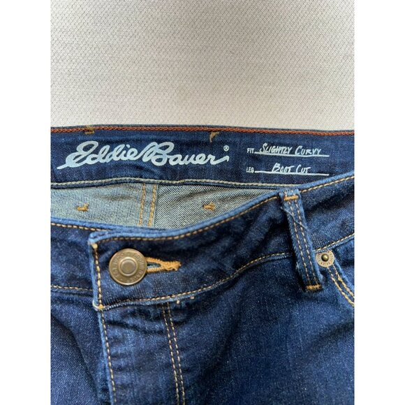 Eddie Bauer Women's Slightly Curvy Boot Cut Jeans Denim Size 18 Blue Medium Wash - Picture 3 of 11